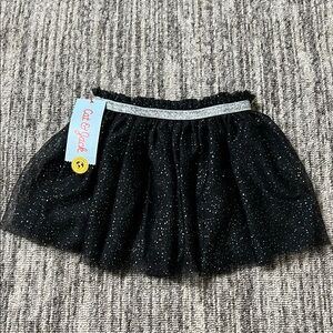 Cat & Jack Black Tulle Skirt with Silver Glitter Size 18M